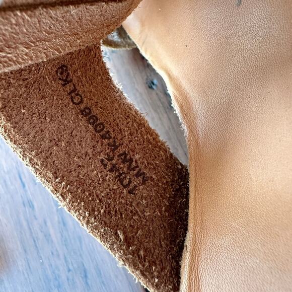 Kork Ease Mule Sandal Womens Sz10 Olive Green Leather Strap Wrapped Heel Slip On - Picture 12 of 12